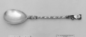 Spoon, Silver, parcel gilt and enameled, French