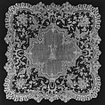 Handkerchief, Needle lace, Brussels needle lace, Point de Gaze, linen, French