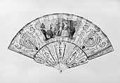 Fan, Silk, metal thread, ivory, glass, gold and silver foil, French