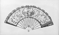 Fan, Silk, metal, gold and silver, glass, ivory, mother-of-pearl, French