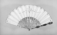Fan, Paper, paint, mother-of-pearl, gold, silver, glass, French