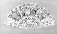 Fan, Designer: Aman Cyb (active 1868–80), Parchment, paper, paint, gilt, ivory, mother-of-pearl, French