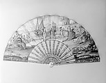 Fan, Parchment, ivory, gold, silver, glass, possibly German