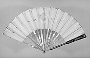 Fan, Paper, paint, mother-of-pearl, gold, silver, glass, French