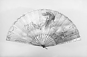 Fan, S. Mocholi, Parchment, paint, mother-of-pearl, gold, silver, steel, metal, brass, French
