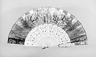 Fan, Paper, paint, gilt, ivory, gold, silver, glass, metal, French