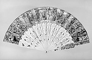 Fan, Paper, paint, ivory, gold, silver, glass, French