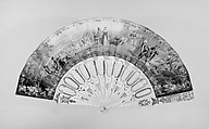 Fan, Designer: Palamède de Visconty, Paper, paint, ivory, gold, silver, glass, French