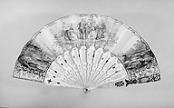 Fan, Designer: Palamède de Visconty, Paper, paint, ivory, gold, silver, glass, French