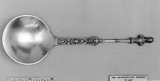 Figure-top spoon, Jan van Staaten, Silver, Dutch, Hoorn