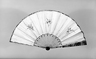 Fan, Paper, paint, horn, steel, beads, glass, French