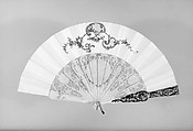 Fan, Designer: Bayard, Parchment, paint, ivory, gilt, mother-of-pearl, metal, French