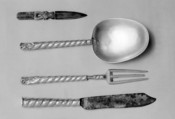 Traveling set, Silver, steel, leather, French, Paris