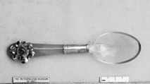 Spoon, Silver, crystal, agate, possibly German