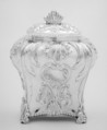 Tea caddy, Silver plate, British