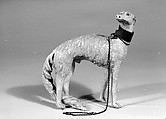 Dog, Polychromed terracotta body; glass eyes; leather collar and metal chain, Italian, Naples
