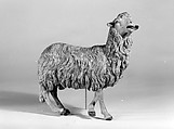 Standing sheep, Polychromed terracotta body, lead ears and legs, Italian, Naples