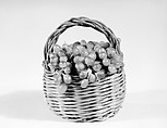 Basket of grapes, Wax and wicker, Italian, Naples