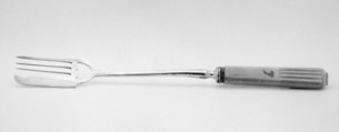 Serving fork, G. Gibbs, Sheffield plate, British