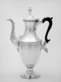 Coffeepot, Sheffield plate, wood, British
