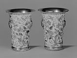 Pair of beaker vases, Meissen Manufactory German, Hard-paste porcelain, German, Meissen with probably Augsburg decoration