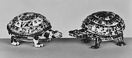 Turtle-shaped box (one of a pair), Meissen Manufactory German, Hard-paste porcelain, German, Meissen