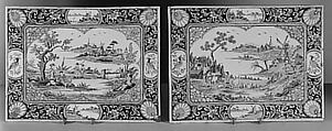Pair of panels, Delftware (tin-glazed earthenware), Dutch, Delft