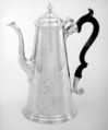 Coffeepot, George Jones, Silver, wood, British, London