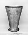 Beaker, Carl Gustaf Malmborg  Swedish, Pewter, Swedish, Stockholm