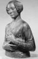 Lady holding a bunch of flowers to her breast, After a composition by Andrea del Verrocchio (Italian, Florence 1435–1488 Venice), Plaster and stucco, polychromed and gilt, Italian, Florence