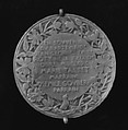 Memorial of Baptism of the Artist's Son, Jean Georges Emile Roty, Medalist: Louis-Oscar Roty (French, Paris 1846–1911 Paris), Bronze, struck, silvered, French