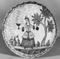 Saucer (one of a pair), Tin-glazed earthenware, European