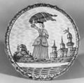 Saucer (one of a pair), Tin-glazed earthenware, European