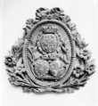 Coat of arms, Elm (frame) and horse-chestnut (panel), painted and gilded, French