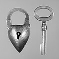 Padlock with key, Steel, European