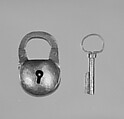 Padlock with key, Steel, European