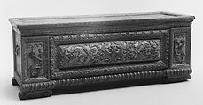 Cassone, Walnut, originally polychromed and gilded, Italian, Tuscany