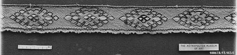 Fragment, Linen and silk, bobbin lace, Greek, Crete