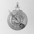 Portable horizontal nocturnal sundial and altitude sundial, Brass, water-gilt, French