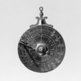 Portable horizontal nocturnal sundial and altitude sundial, Brass, water-gilt, French