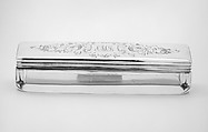 Crystal box with cover (part of a set), Johann Bernhard Hertz (Hentz), Silver, crystal; silver, Russian, St. Petersburg