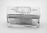 Crystal box with cover (part of a set), Johann Bernhard Hertz (Hentz), Silver, crystal; silver, Russian, St. Petersburg