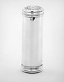 Tube for shaving-stick soap with cover (part of a set), Johann Bernhard Hertz (Hentz), Silver, Russian, St. Petersburg