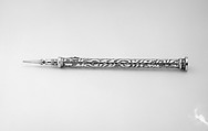Pencil with eraser and lead holder (part of a set), S. Mordan & Co., England British, Silver, lead, Russian