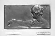 Nude bust of boy playing dominoes (Les Dominos), Alexandre-Louis-Marie Charpentier French, Bronze, cast, single, French