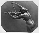 Female figure playing violin, Alexandre-Louis-Marie Charpentier French, Bronze, cast, single, French
