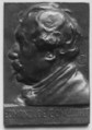 Portrait of Edmond de Goncourt (1822–1896), novelist and man of letters, Alexandre-Louis-Marie Charpentier French, Bronze, cast, oblong, rectangle, single, French