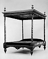Tester bed, Italian (Florentine) Painter, Walnut, partly painted and gilded, paintings on canvas, Italian, Tuscany and Florence