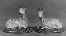 Pair of goats, Anthoni Pennis, Tin-glazed earthenware, Dutch, Delft