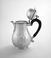 Jug with cover, Pezé Pilleau (active 1709–55), Silver, wood, British, London
